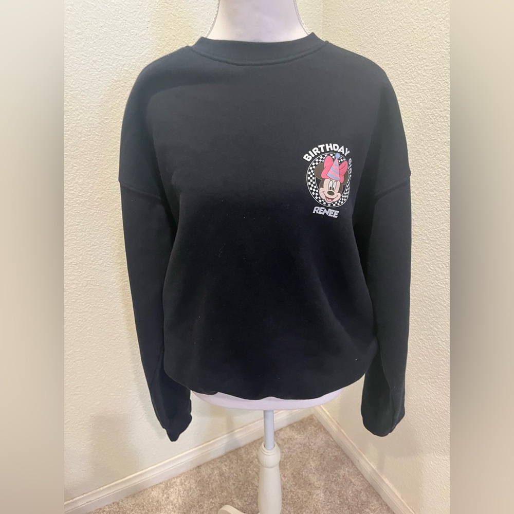 Custom Black Navy Minnie Mouse Birthday Sweater NEW